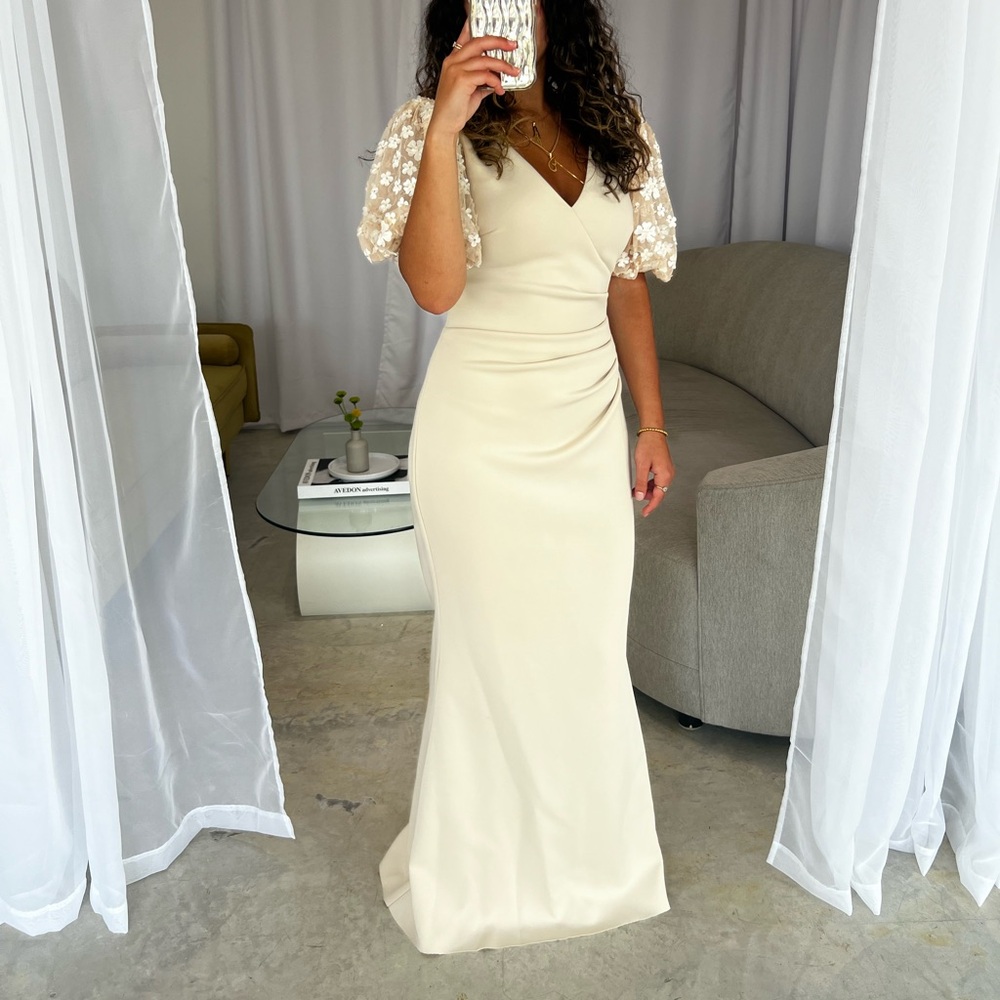 Elegant Cream Evening Gown